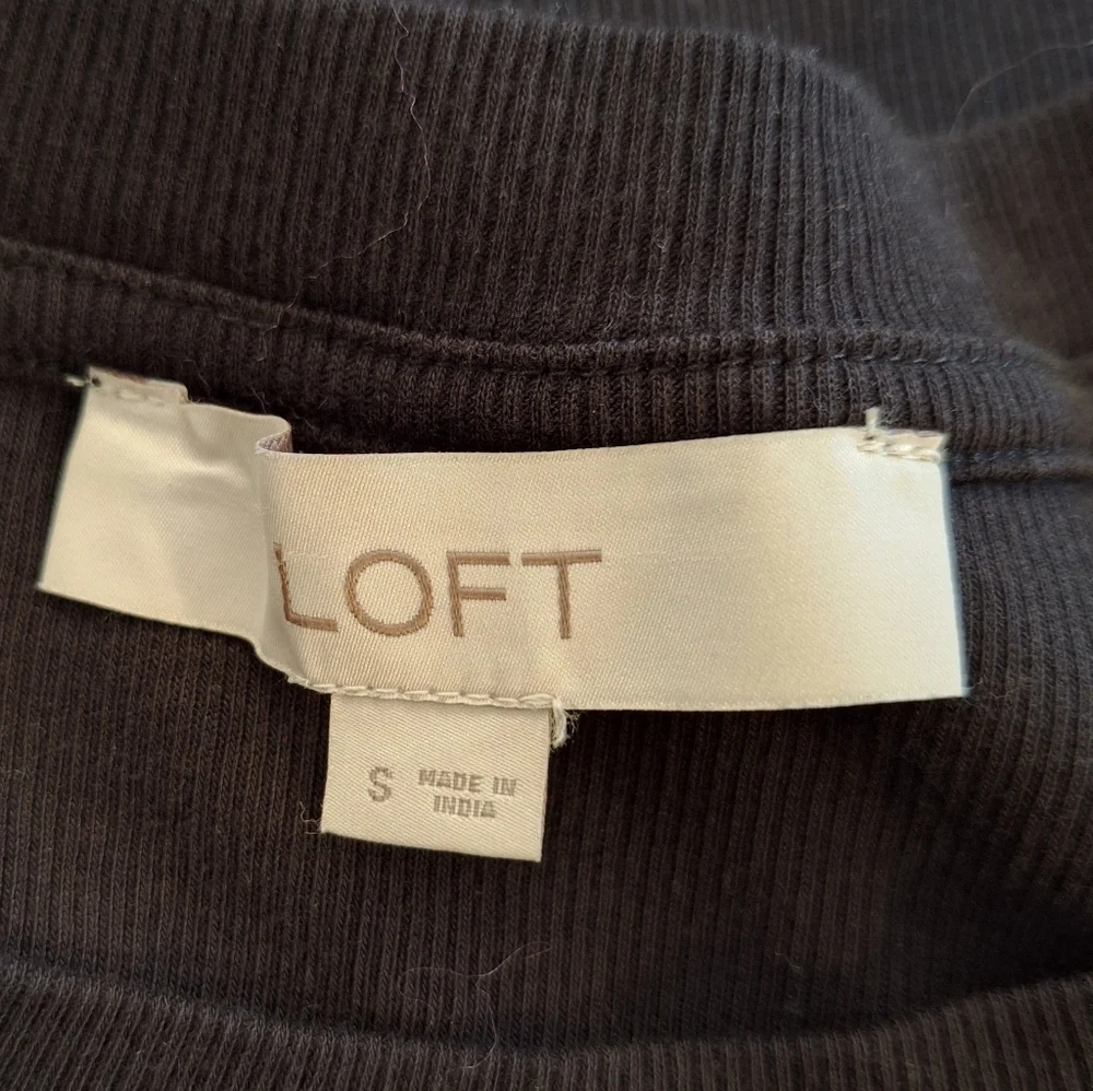 LOFT plaid Sleeve Top Blouse Small *C7 - Picture 4 of 7